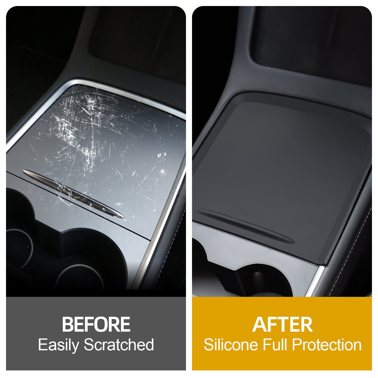 Silicone Center Console Wrap Cover for 2021-2023 Tesla Model 3 and 2021-2025 Model Y Accessories