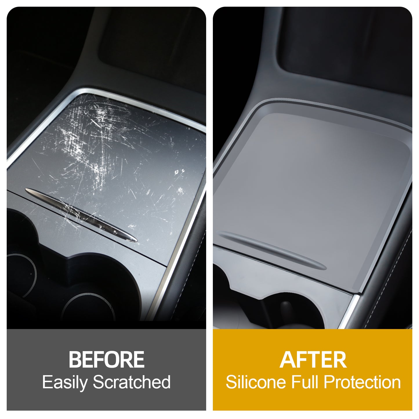 Silicone Center Console Wrap Cover for 2021-2023 Tesla Model 3 and 2021-2025 Model Y Accessories