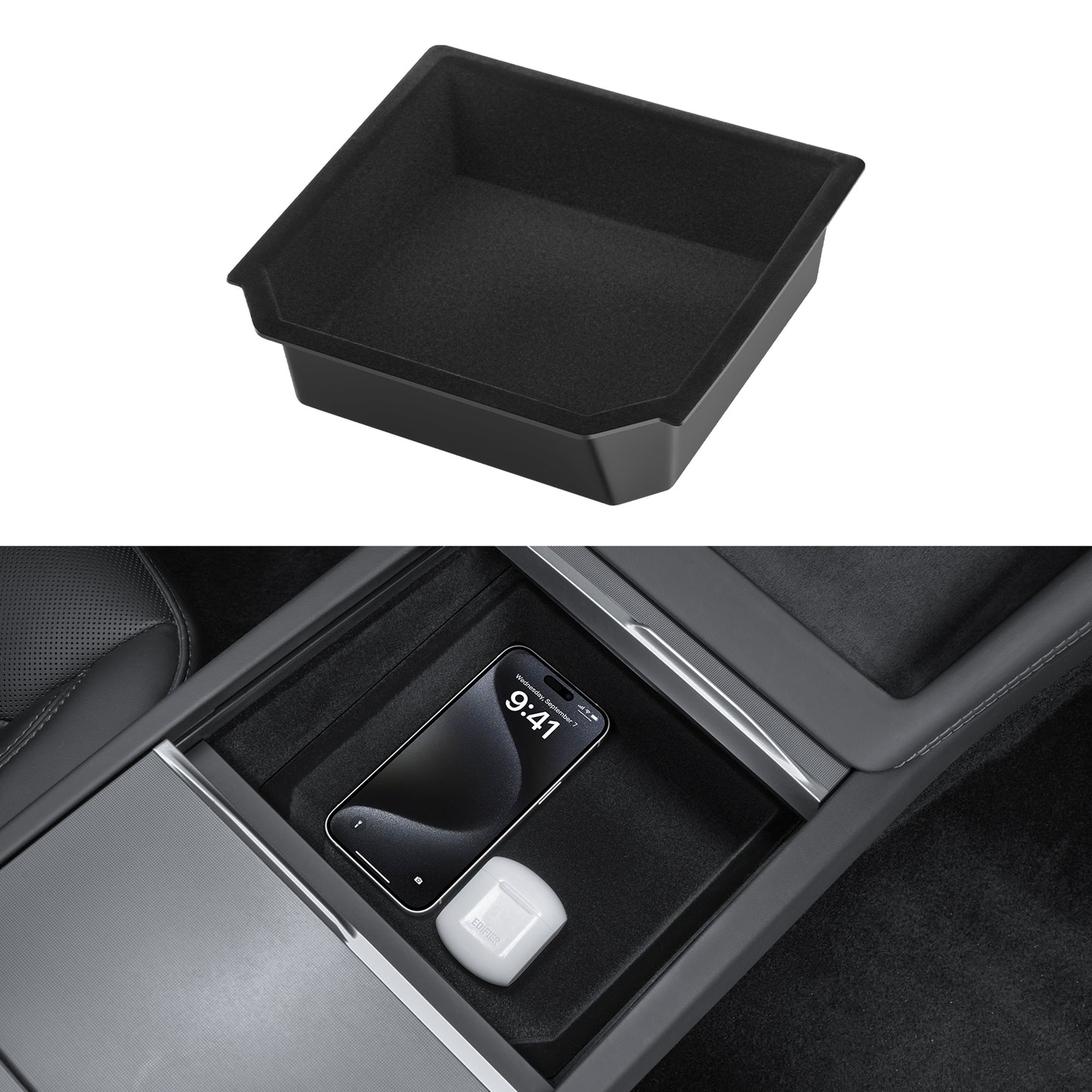 Center Console Organizer Storage Box for 2024-2025 Tesla Model 3 Highland and 2025-2026 New Model Y Juniper Accessories