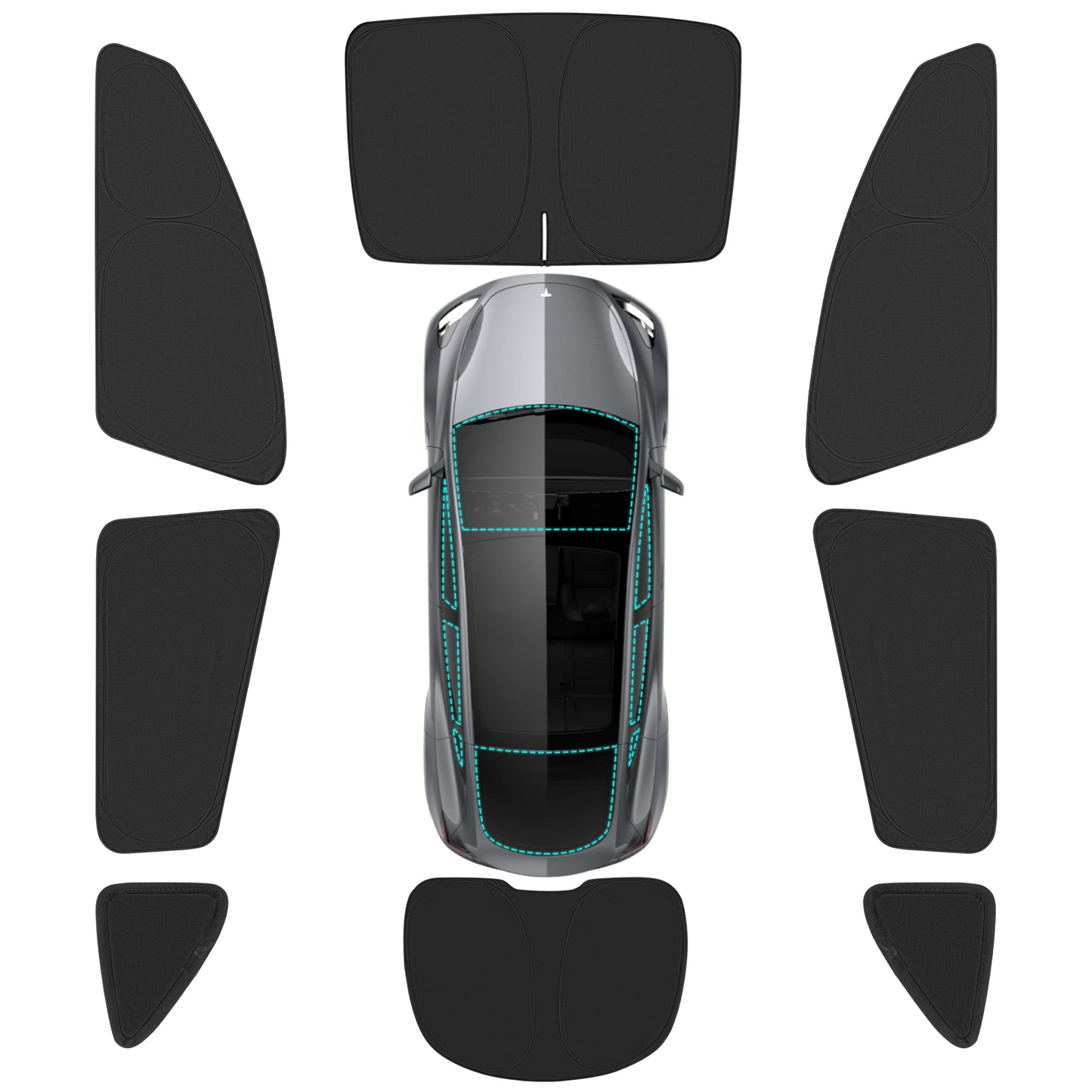 8PCS Sunshade Set for Tesla Model Y Accessories 2021-2025
