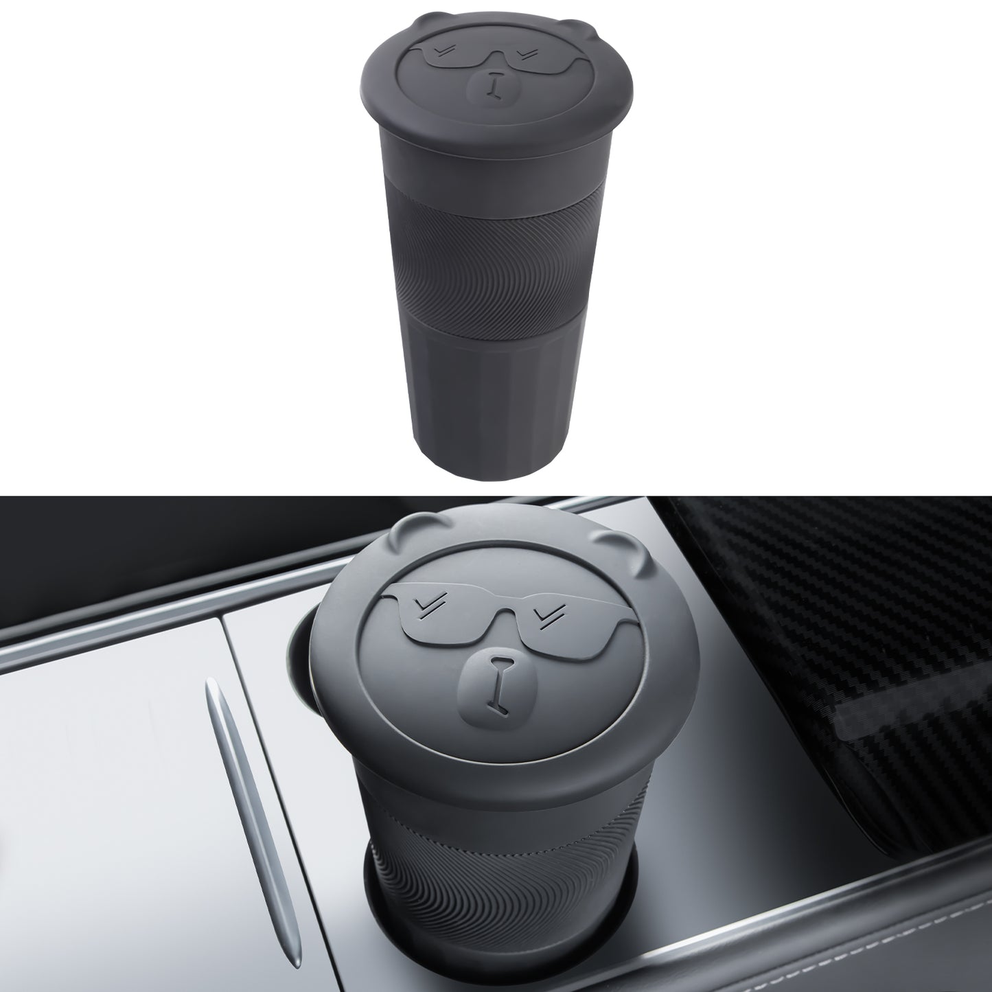 Center Console Trash Can with Lid for 2023-2017 Tesla Model 3 and 2021-2025 Model Y Accessories