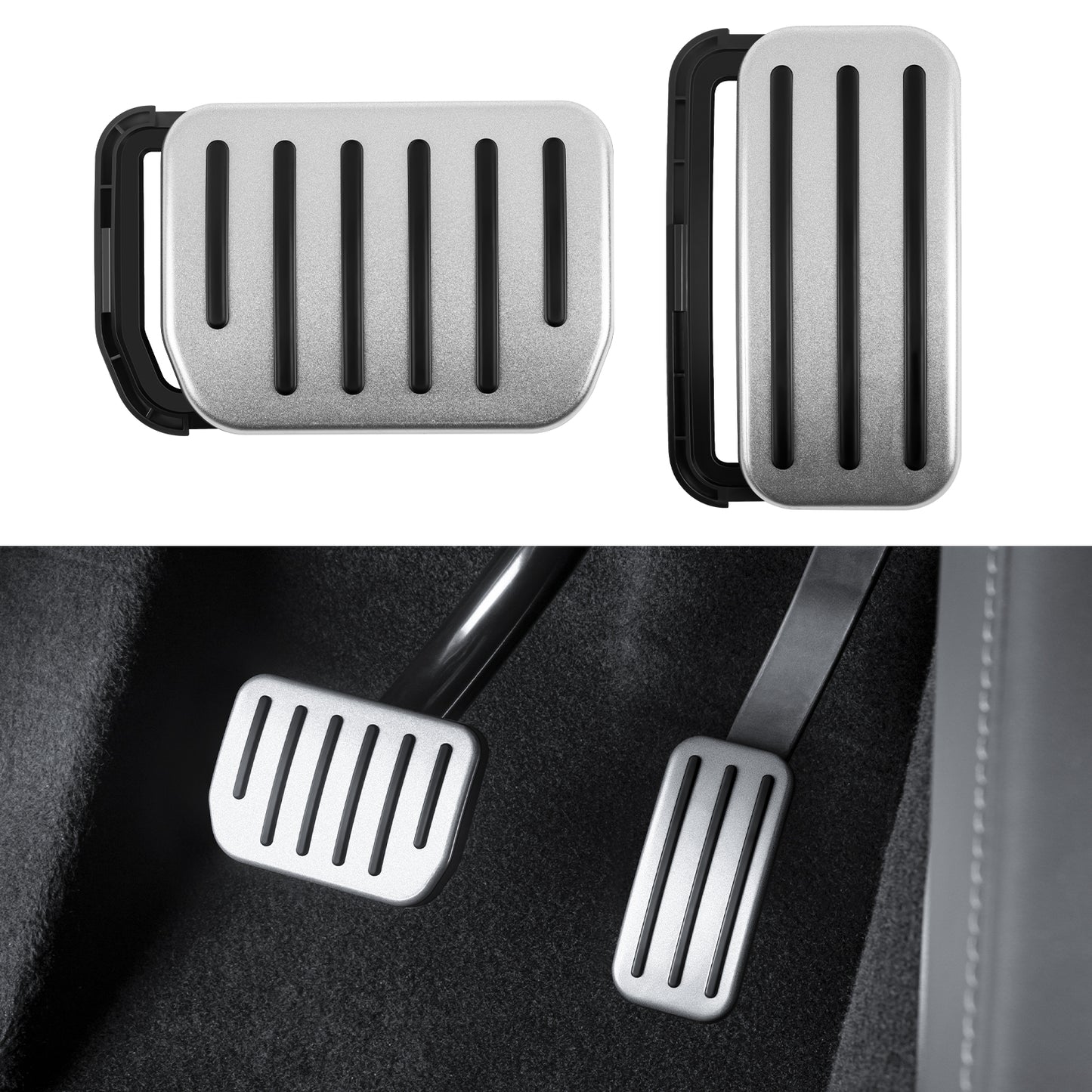 Upgrade 2PCS Model 3 & Y Foot Pedals Pads Cover Compatible with 2017-2025 Tesla Model 3/Y and 2025 New Model Y Juniper Accessories