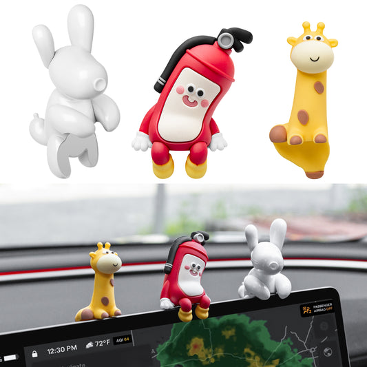 KUNIST 3PCS for Tesla Model Y 2026 Dog Mode Mini Screen Decoration Ornament Funny Decors Compatible with 2017-2026 Tesla Model 3 and New Model Y Juniper Accessories