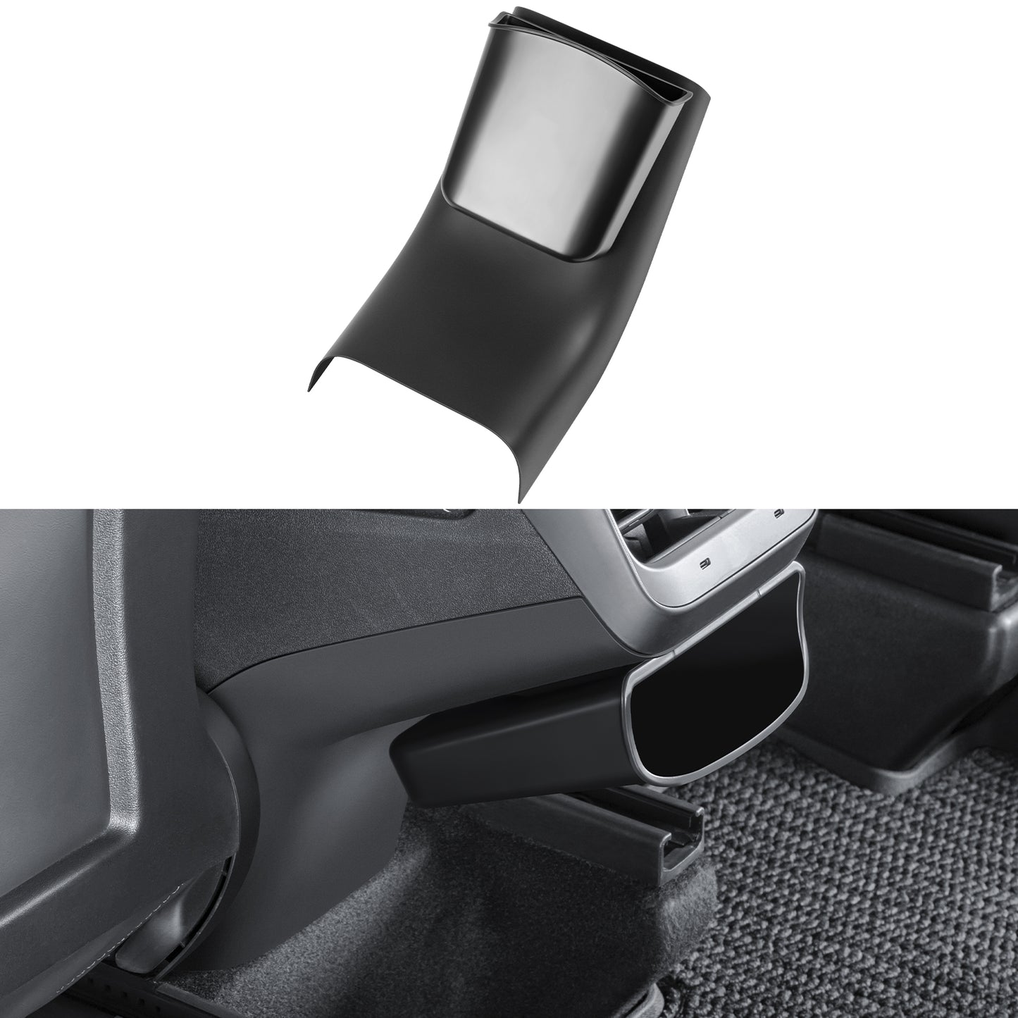 Rear Air Condition Vent Outlet Anti Kick Trim Cover with Storage Box for 2017-2023 Tesla Model 3 & 2021-2025 Model Y Accessories