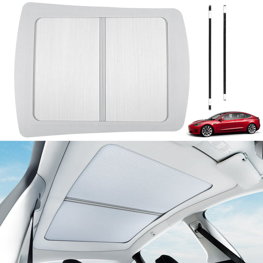 Retractable Sunshade Compatible with 2021-2025 Tesla Model Y & 2017-2023 Model 3