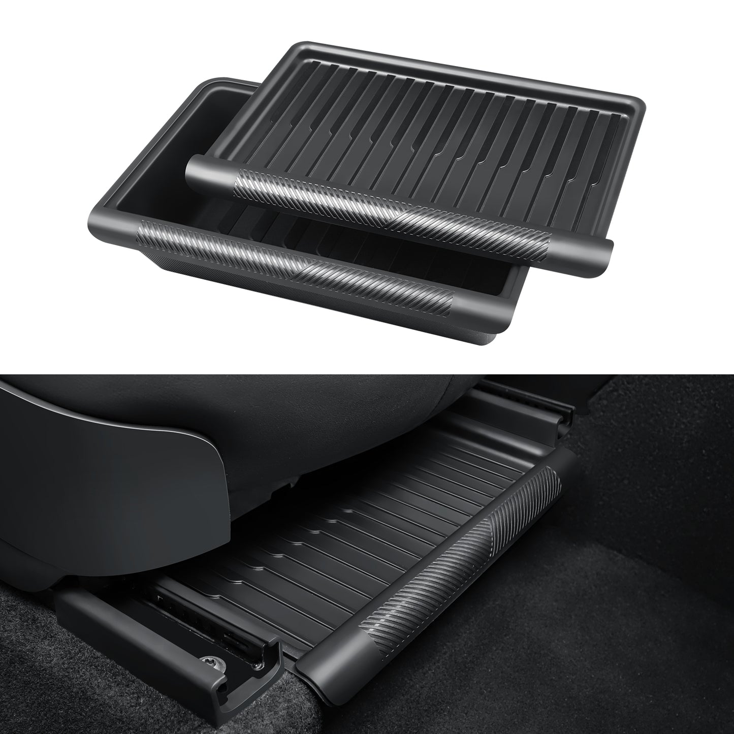 2PCS Under Seat Storage Box with lids for Tesla Model Y 2021-2025 and 2025 New Model Y Juniper (Rear Seat )Accessories