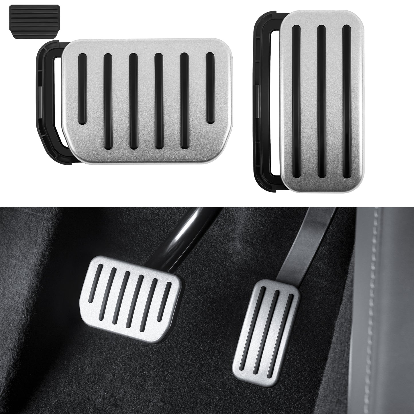 Upgrade 2PCS 2024-2025 Model 3 Foot Pedals Pads Cover Compatible with 2025 Tesla Model 3 Highland Accessories