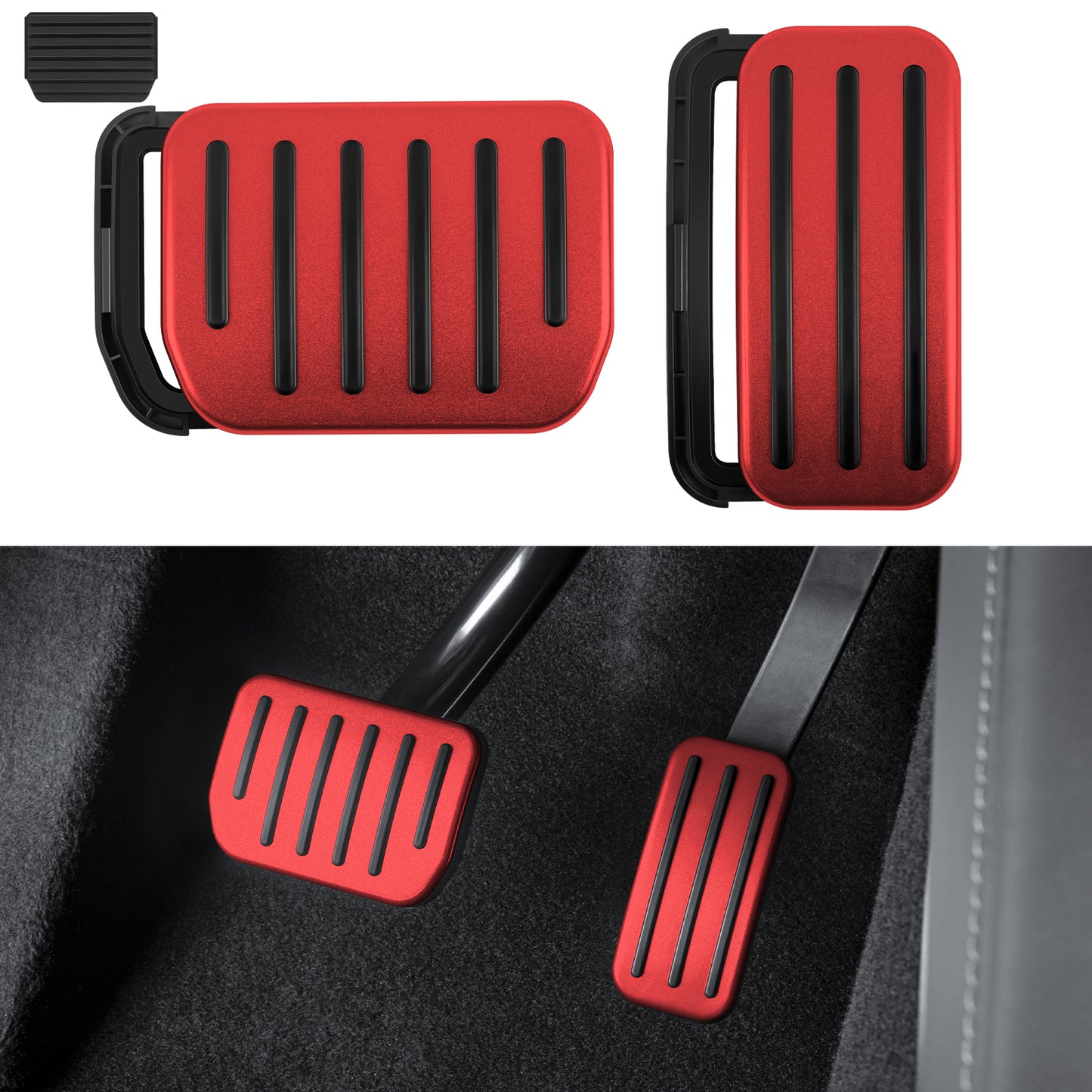 Upgrade 2PCS 2024-2025 Model 3 Foot Pedals Pads Cover Compatible with 2025 Tesla Model 3 Highland Accessories