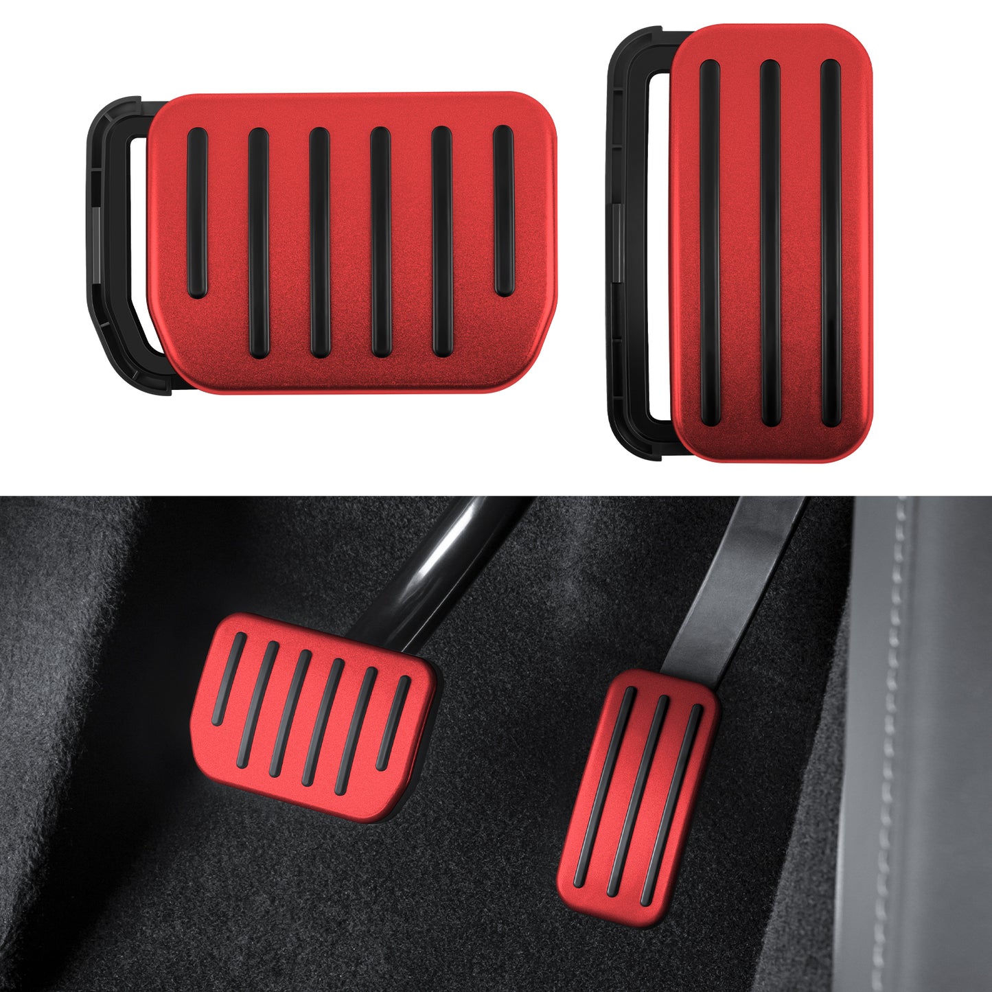 Upgrade 2PCS Model 3 & Y Foot Pedals Pads Cover Compatible with 2017-2025 Tesla Model 3/Y and 2025 New Model Y Juniper Accessories