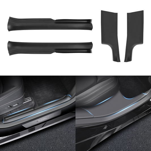4PCS Door Sill Protector for 2021-2025 Model Y Accessories(2024 Model Y made in German factories don't fit))