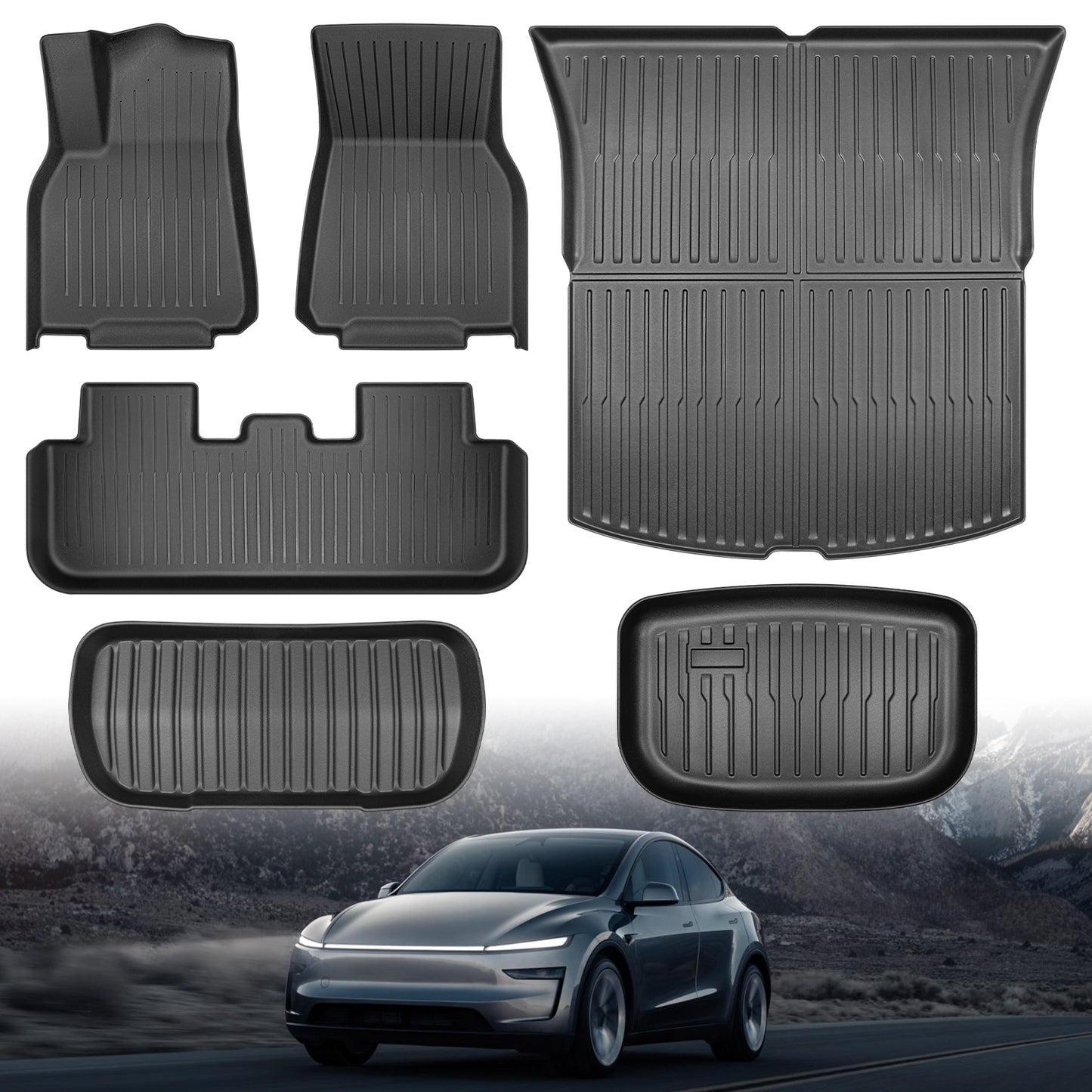 6PCS Floor Mats for Tesla New Model Y Juniper 2025-2026 5-Seater Accessories