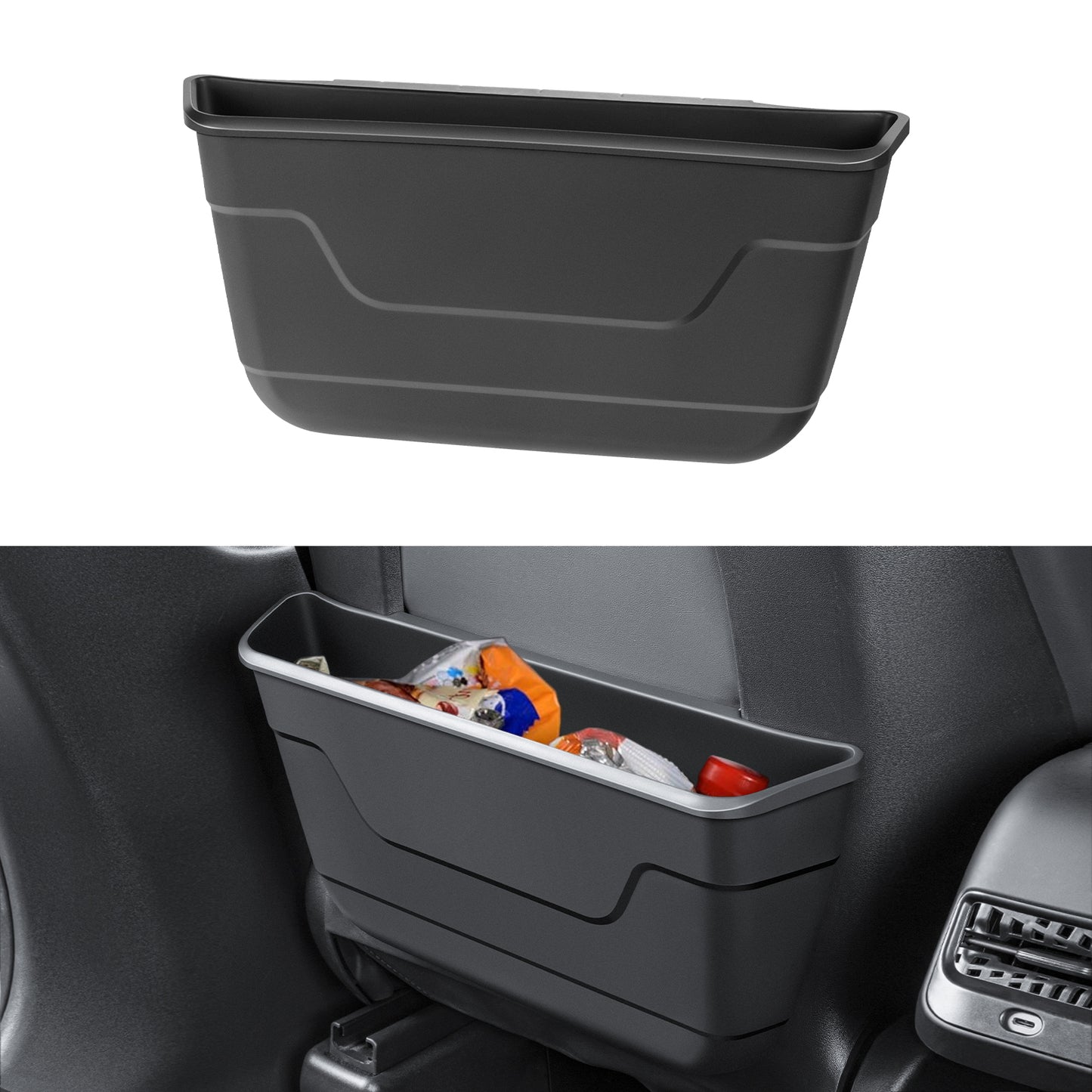 Seat Back Organizer Durable TPE Storage Pocket Backseat Trash Can Container for Tesla Model 3 2017-2023 and 2021-2025 Model Y