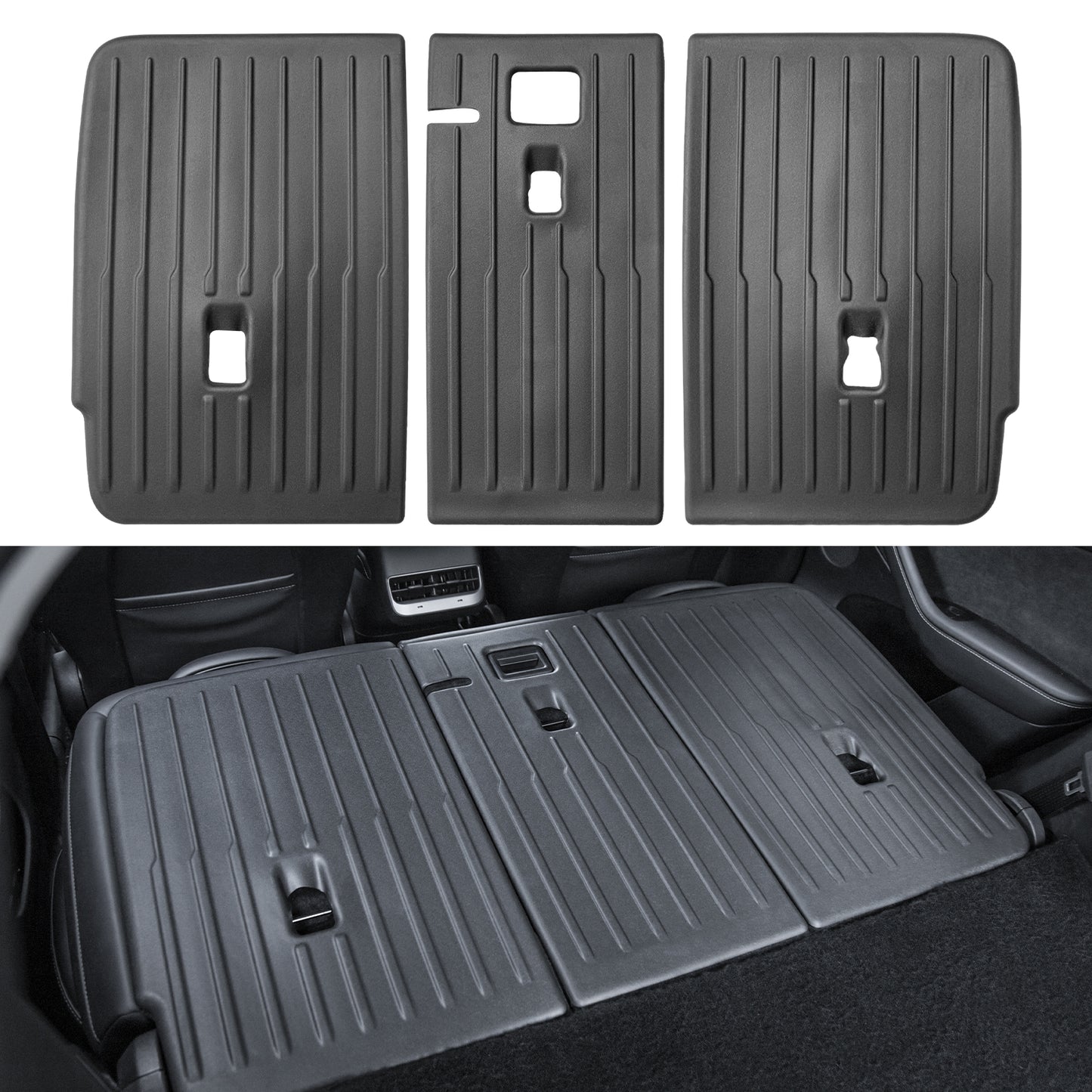 3PCS Rear Seat Back Cover for 2021-2025 Tesla Model Y Accessories