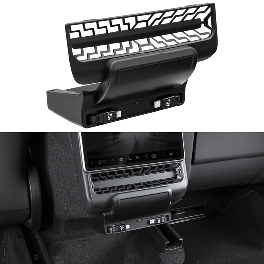 Backseat Air Vents Cover USB Hub for 2024-2025 Model 3 Highland and 2025-2026 Tesla New Model Y Juniper Accessories