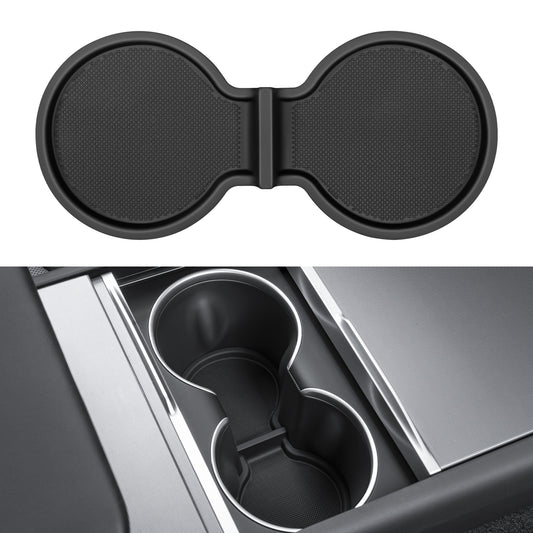 KUNIST for Tesla Model Y 2025-2026 Juniper Cup Holder Inserts Center Console Liner Coasters Mat Pad Compatible with 2017-2025 Model 3 & 2020-2025 Model Y Accessories