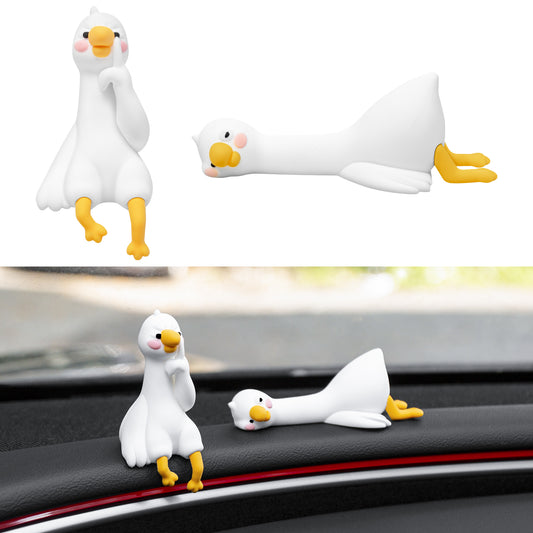 2PCS for Tesla Model Y 2026 Duck Mode Mini Dashboard Decoration Ornament Funny Decors Compatible with 2017-2026 Tesla Model 3 and New Model Y Juniper Interior Accessories