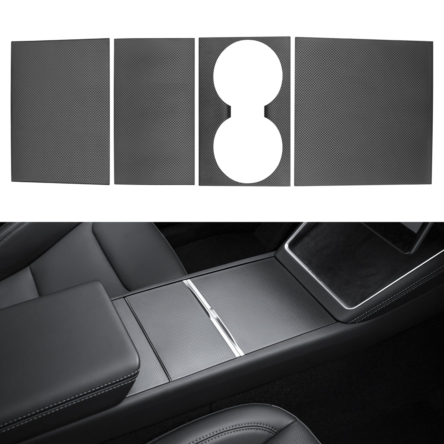 Center Console Wrap Cover Kit for 2024-2025 Tesla Model 3 and 2025 New Model Y Juniper (Launch Series) Accessories