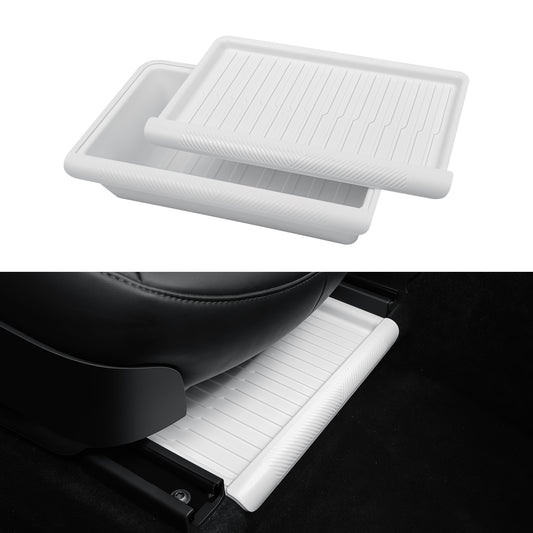 2PCS Under Seat Storage Box with lids for Tesla Model Y 2021-2025 and 2025-2026 New Model Y Juniper (Rear Seat )Accessories
