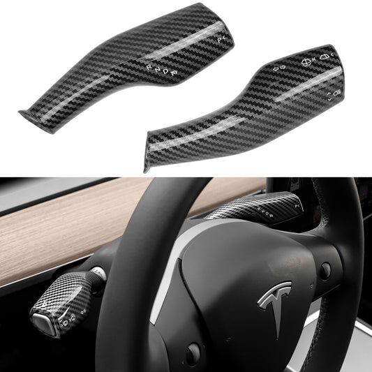 Carbon Fiber Pattern Steering Lever Cover for 2017-2023 Tesla Model 3 and 2021-2025 Model Y Accessories