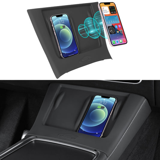 Upgrade Center Console Wireless Charger Silicone Mat for 2017-2023 Tesla Model 3 and 2021-2025 Model Y Accessories