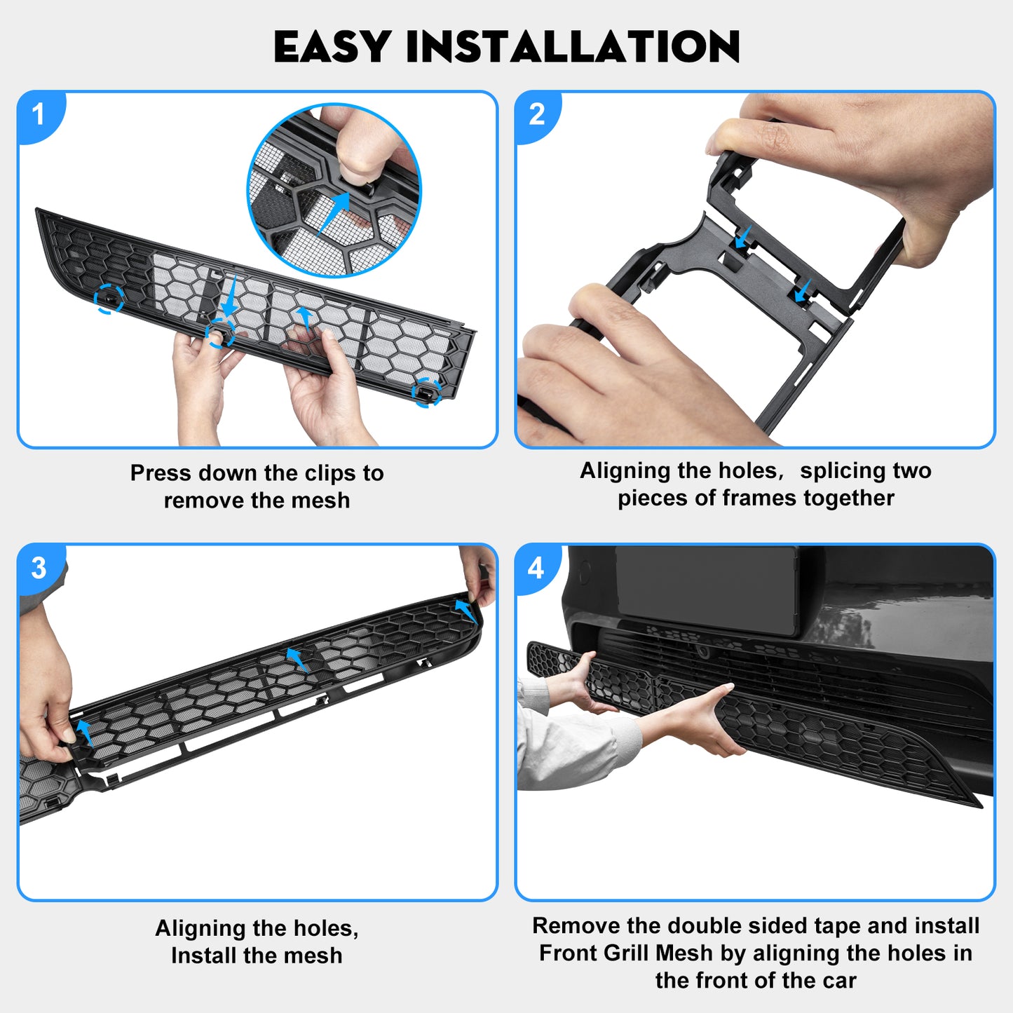 Grille Mesh Inserts for 2025 New Model Y Juniper (Launch Series) Accessories (Detachable Version)