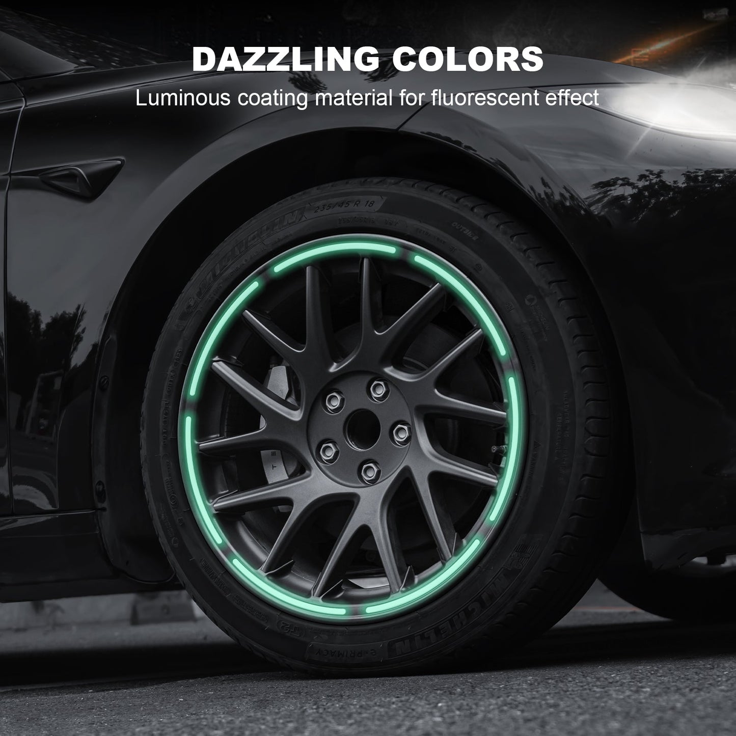 4PCS Wheel Rim Protector 18 Inch Wheel ABS Rim Guard Rim Hubcap Cover Car Protection for 2024-2025 New Tesla Model 3 Highland Exterior Accessories