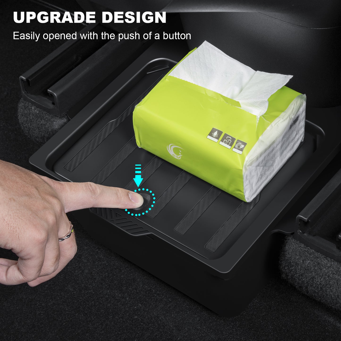 Upgrade Rear Center Console Organizer for 2021-2025 Tesla Model Y Accessories