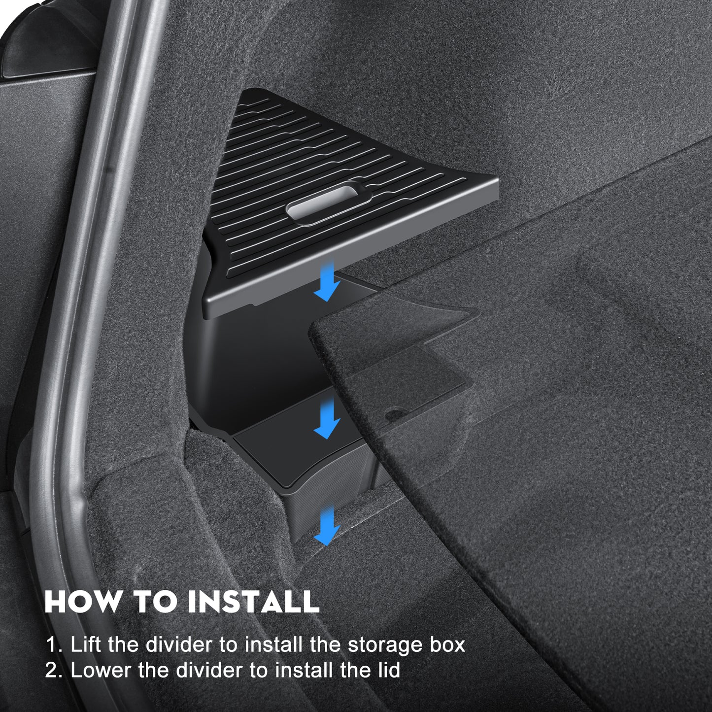 2PCS Rear Trunk Storage Bins with Lids for Tesla 2025-2026 New Model Y Juniper 5 Seater Accessories