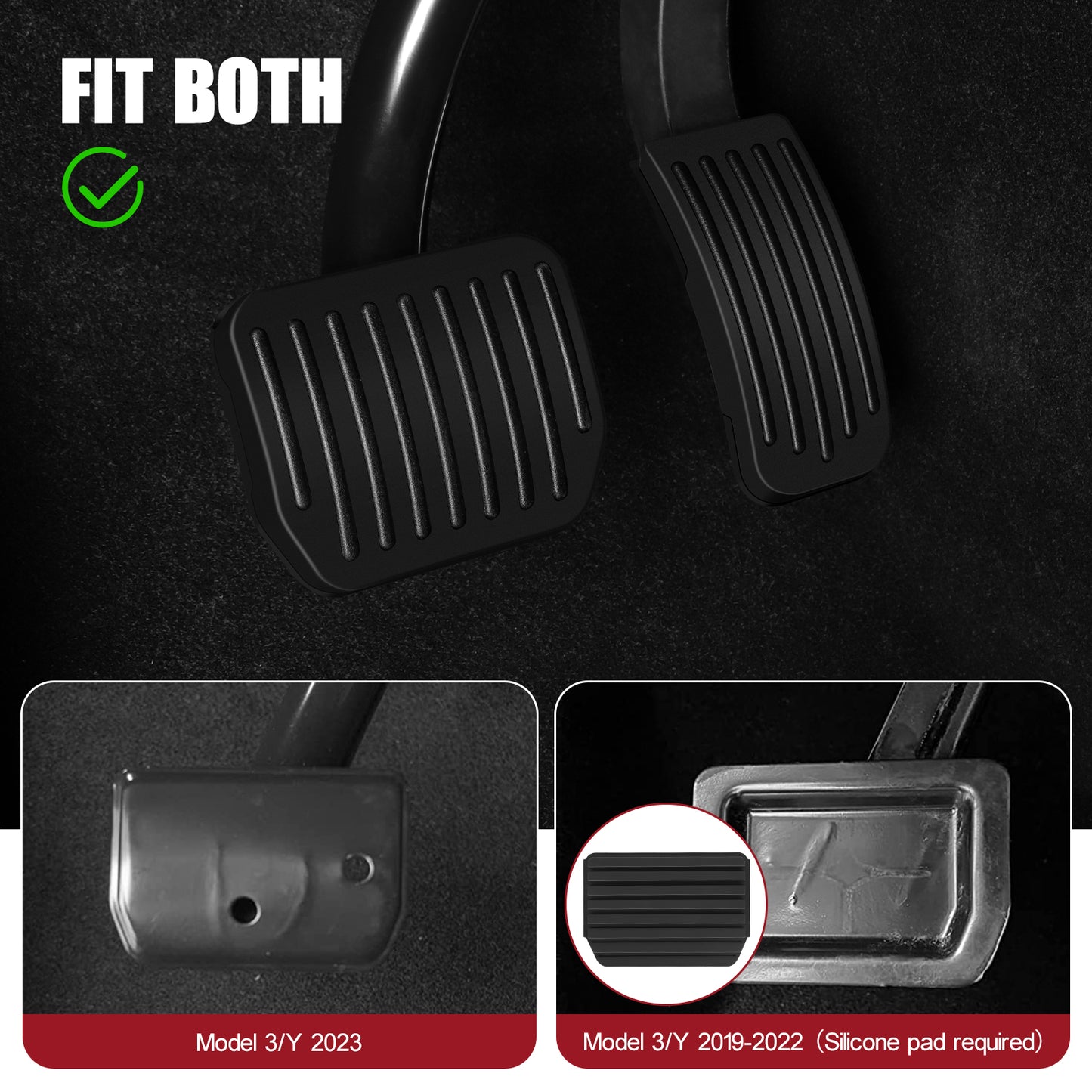 2PCS Foot Pedals Pads for 2019-2023 Tesla Model 3 and Model Y Accessories