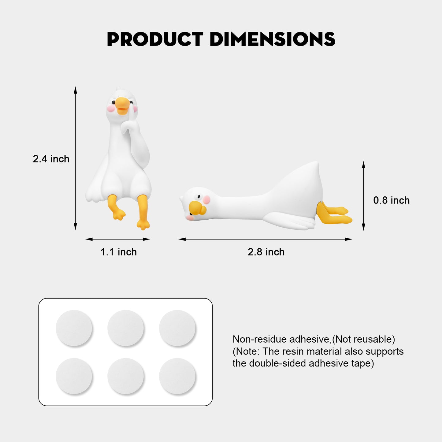 2PCS for Tesla Model Y 2026 Duck Mode Mini Dashboard Decoration Ornament Funny Decors Compatible with 2017-2026 Tesla Model 3 and New Model Y Juniper Interior Accessories