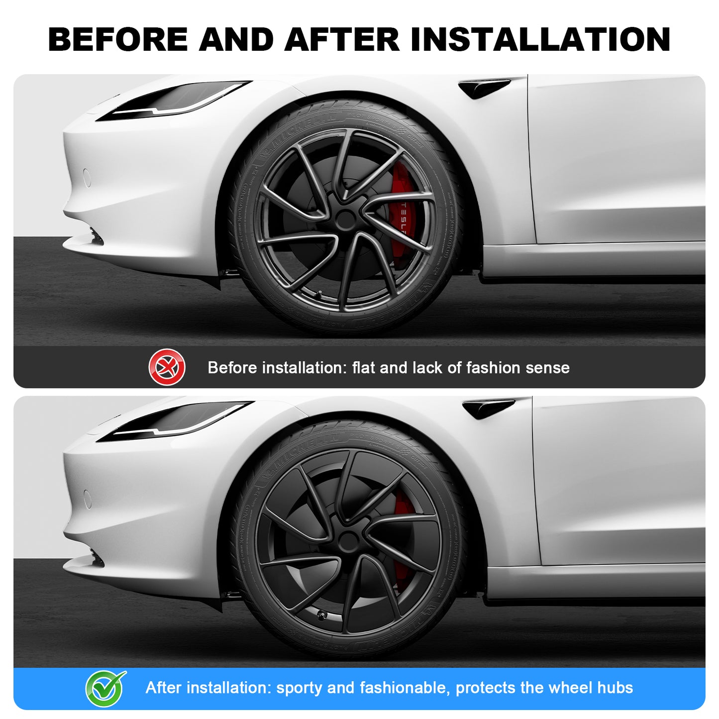 for 2024-2025 New Tesla Model 3 Highland High Performance ABS Wheel Cover Wheel Decoration Hubcaps