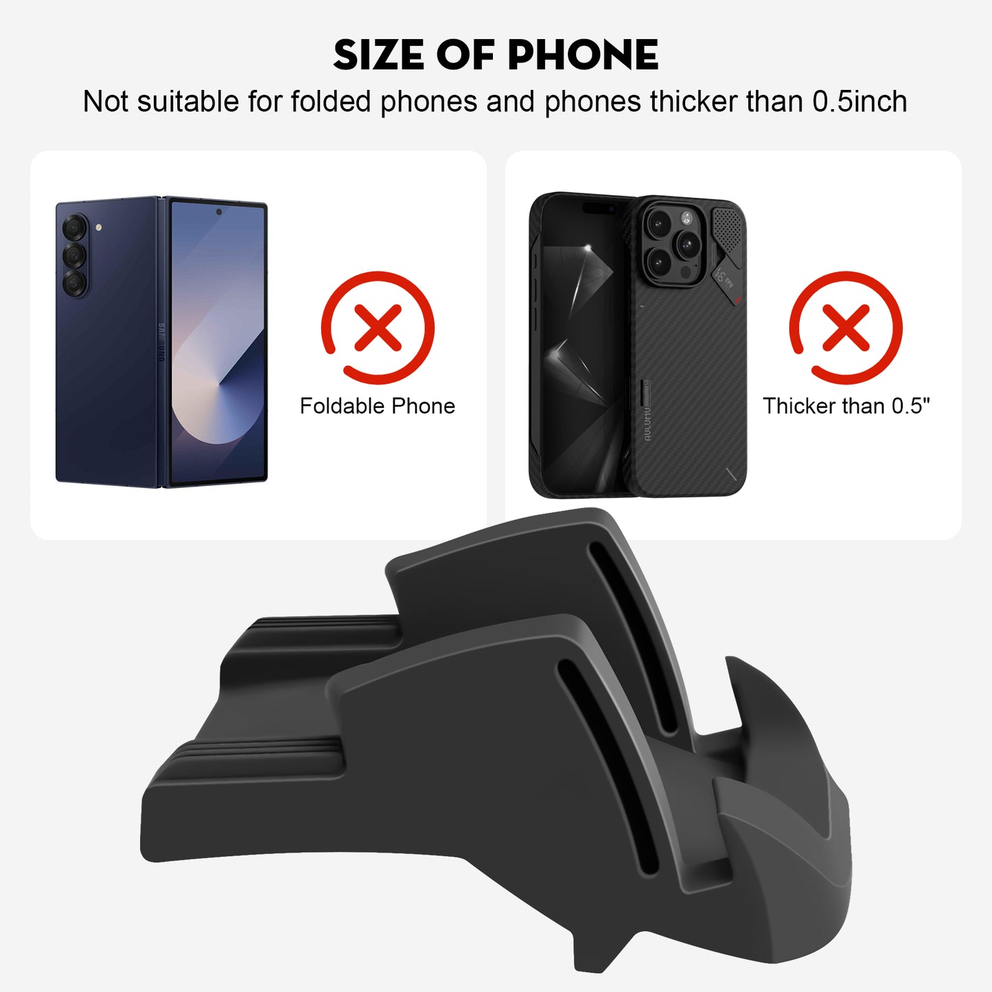 Silicone Phone Mount for 2021-2025 Tesla Model Y and 2017-2023 Tesla Model 3 Accessories