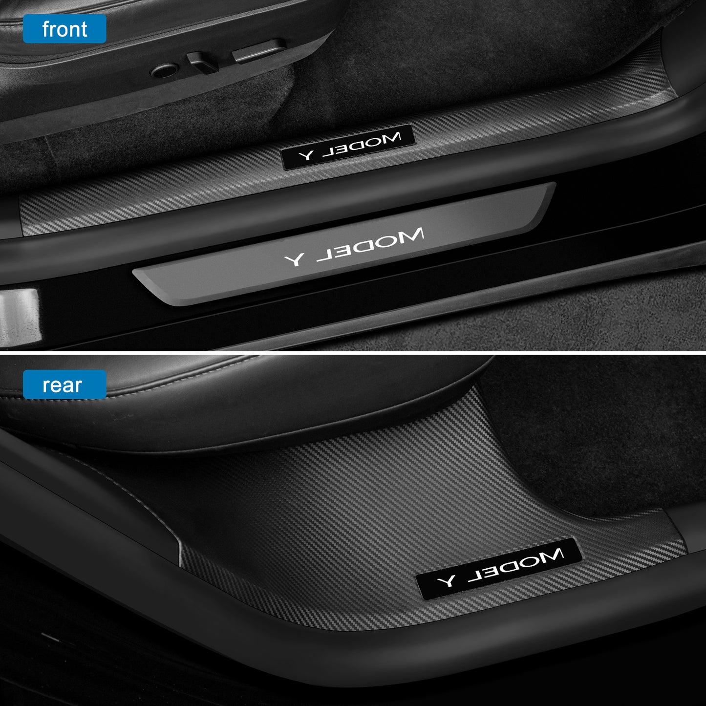 4PCS Door Sill Protector for 2021-2025 Model Y Accessories(2024 Model Y made in German factories don't fit))