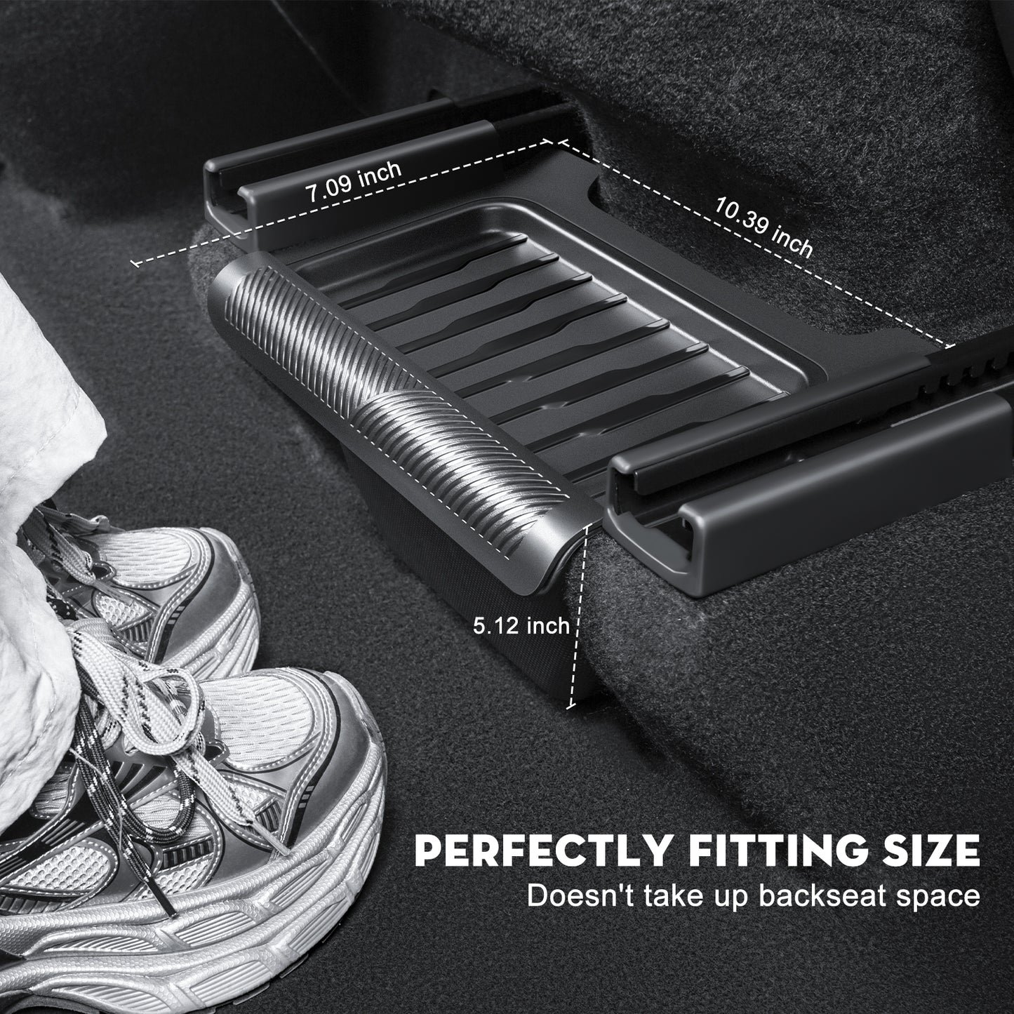 Backseat Trash Can Organizer TPE Storage Box with Anti-Slip Lid Cover Underseat Storage Tray for 2025-2026 Tesla Model Y Juniper Accessories