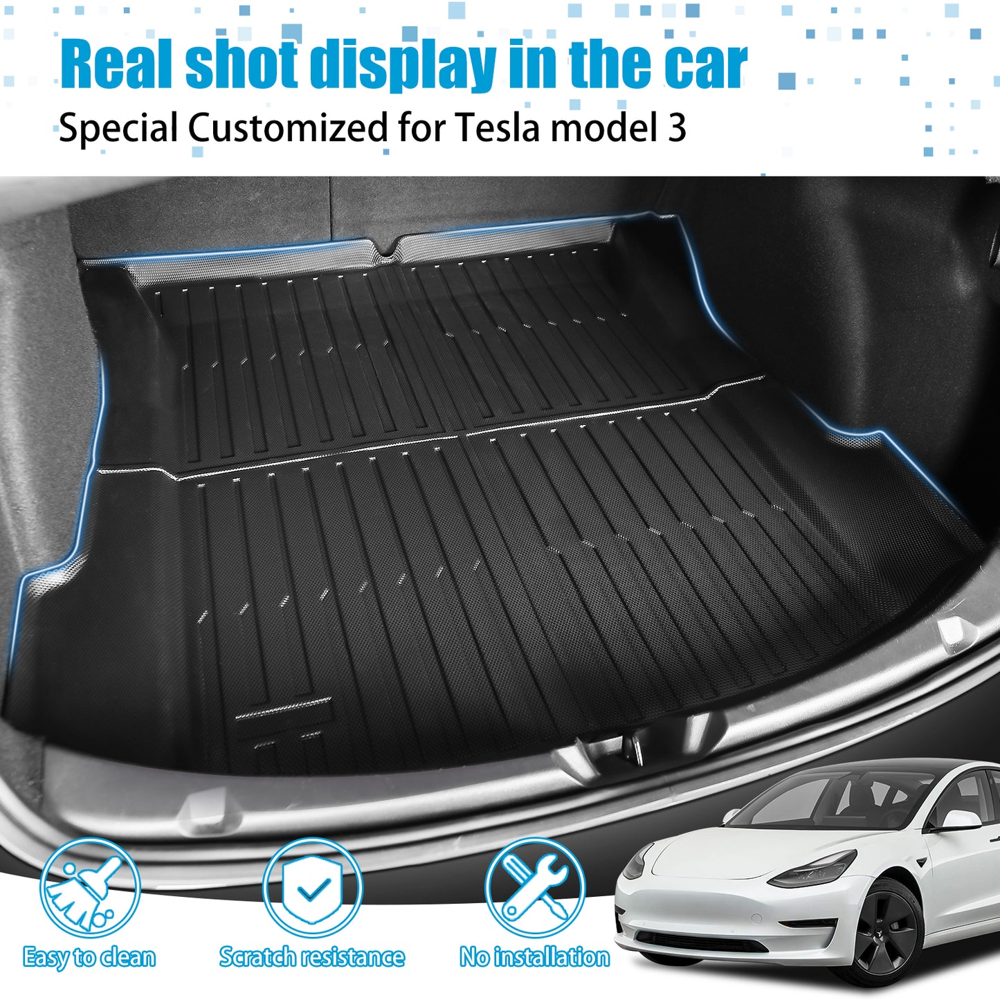 Trunk Mat for 2019-2022 Tesla Model 3 or 2021-2025 Model Y Accessories