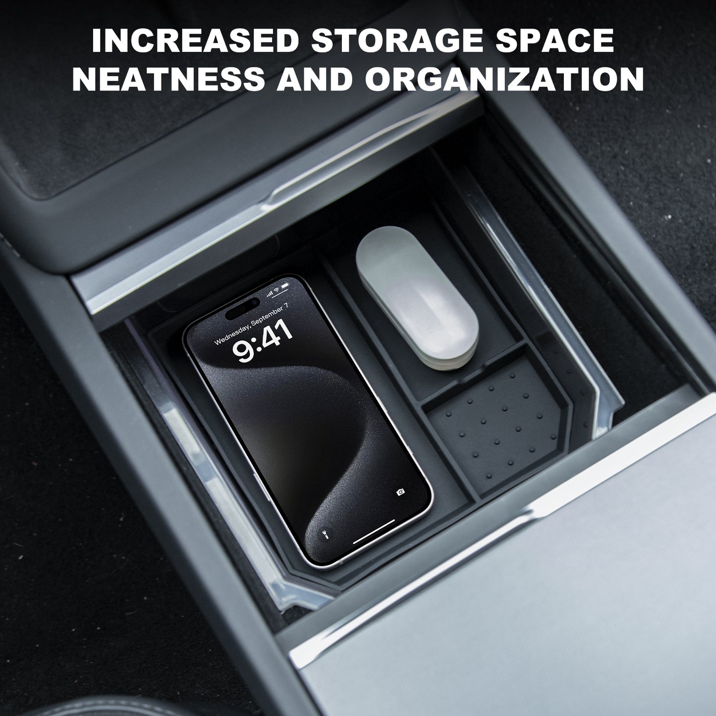 Center Console Organizer Storage Box for 2024-2025 Tesla Model 3 Highland and 2025 New Model Y Juniper (Launch Series) Accessories