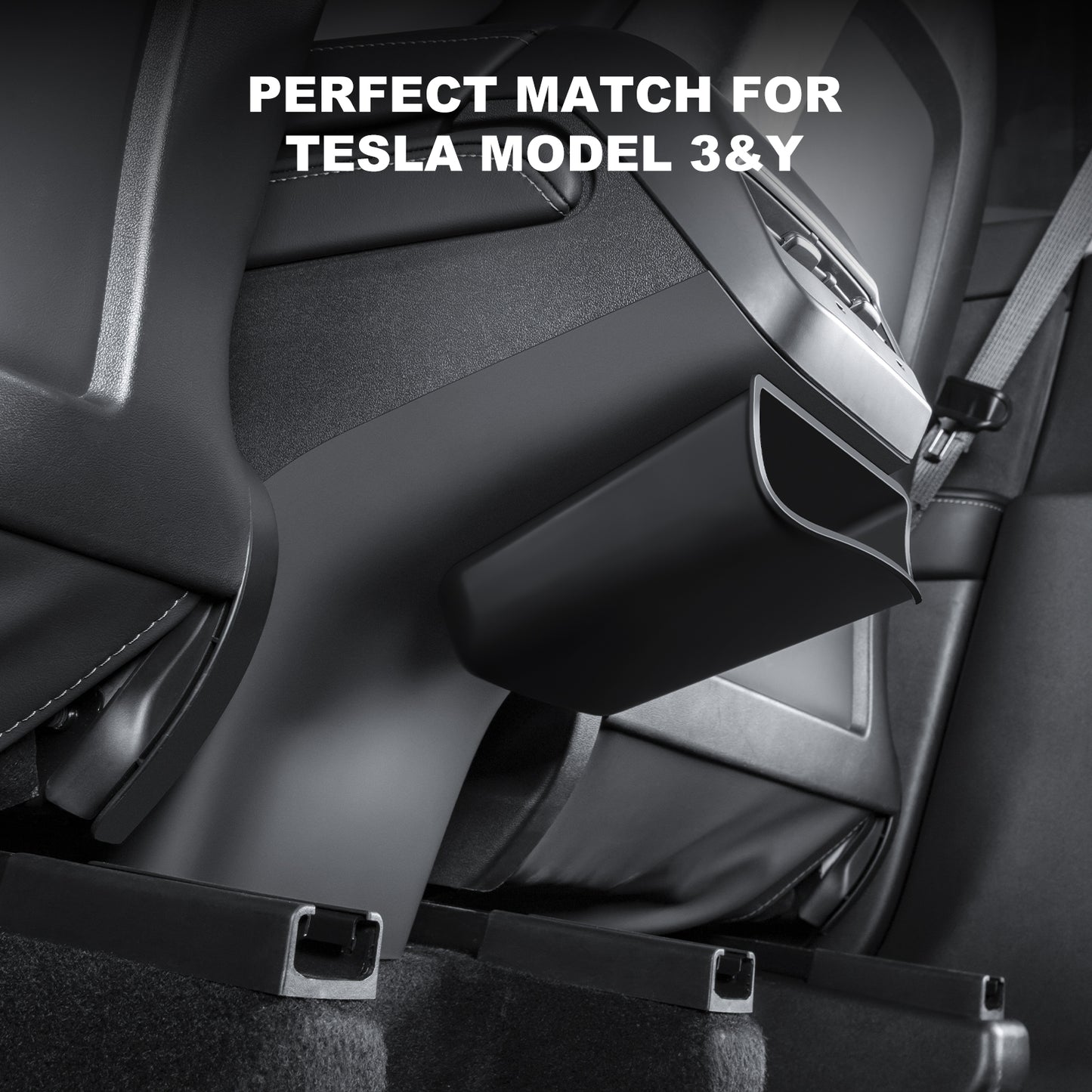 Rear Air Condition Vent Outlet Anti Kick Trim Cover with Storage Box for 2017-2023 Tesla Model 3 & 2021-2025 Model Y Accessories