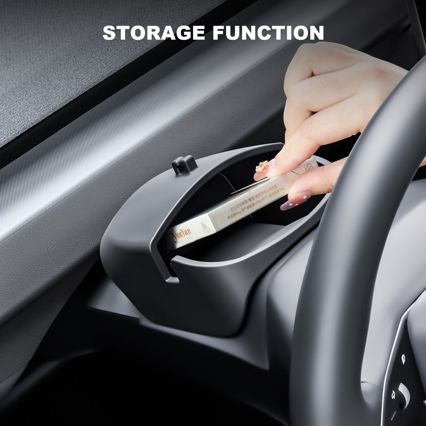 Phone Holder Hud Display Mount Steering Wheel Sunglasses Storage Box Organizers for 2024-2025 New Tesla Model 3 Highland Accessories