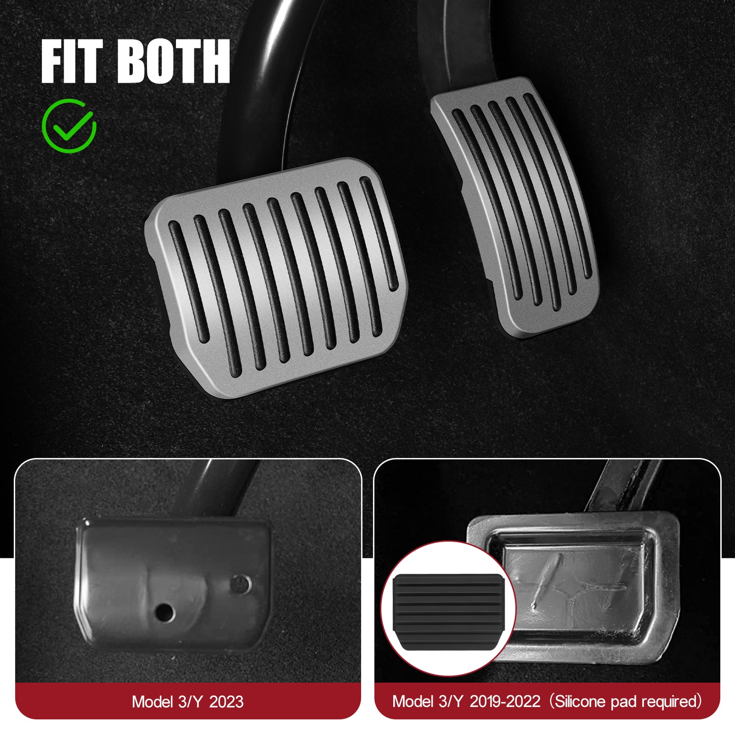 2PCS Foot Pedals Pads for 2019-2023 Tesla Model 3 and Model Y Accessories