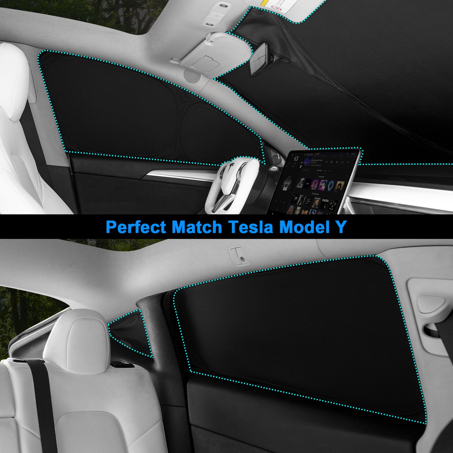8PCS Sunshade Set for Tesla Model Y Accessories 2021-2025