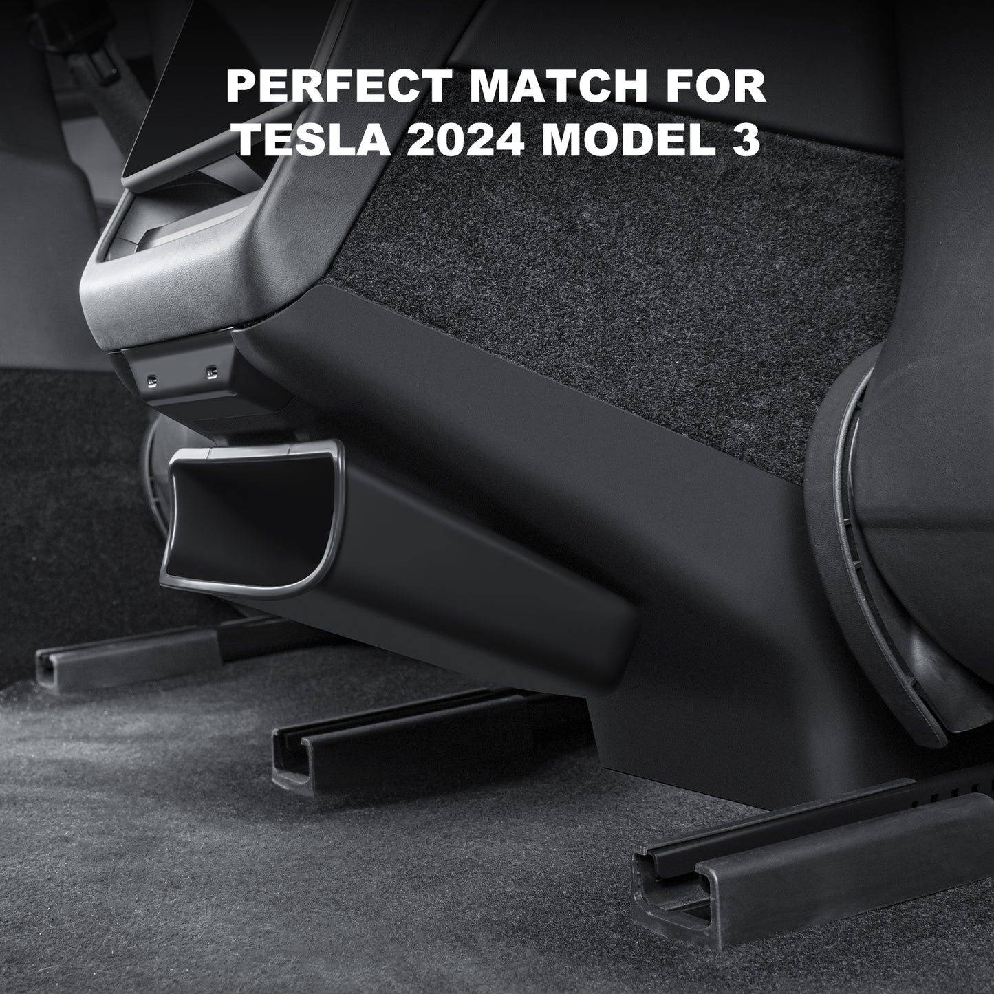 Rear Air Condition Vent Outlet Anti Kick Trim Cover with Storage Box for 2024-2025 Tesla Model 3 and 2025 New Model Y Juniper (Launch Series)Accessories