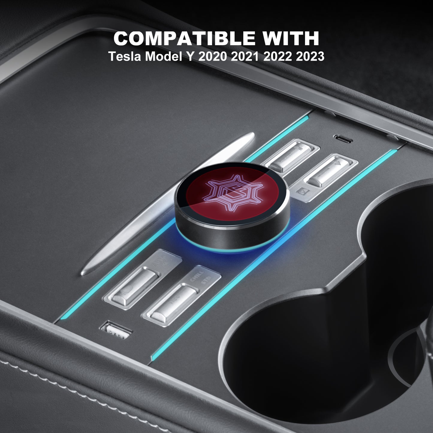 Multiport USB Hub Center Console Wrap for 2021-2024 Tesla Model 3 & Y Accessories