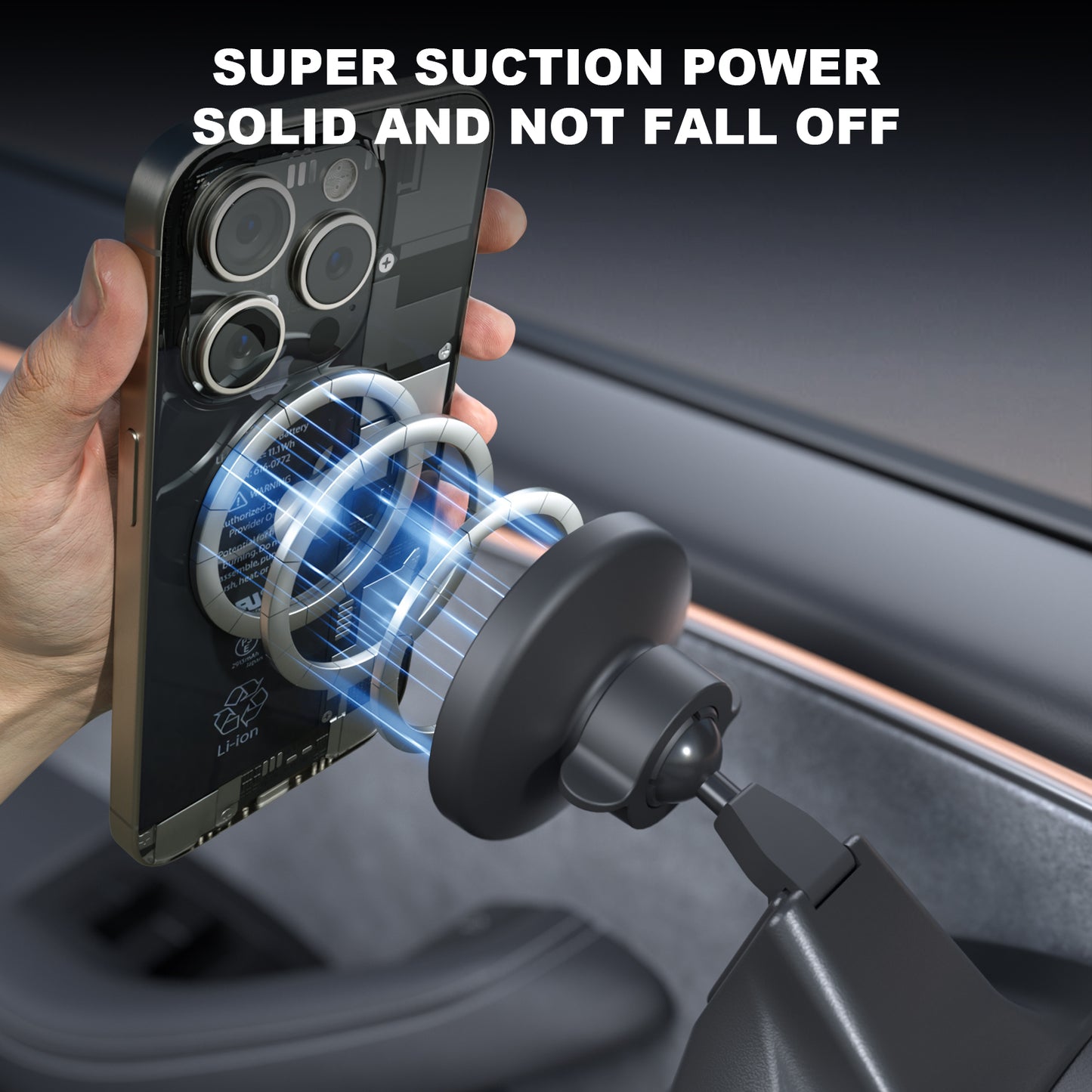 MagSafe Car phone Mount Holder compatible with 2024 Tesla Model 3 Highland Accessories