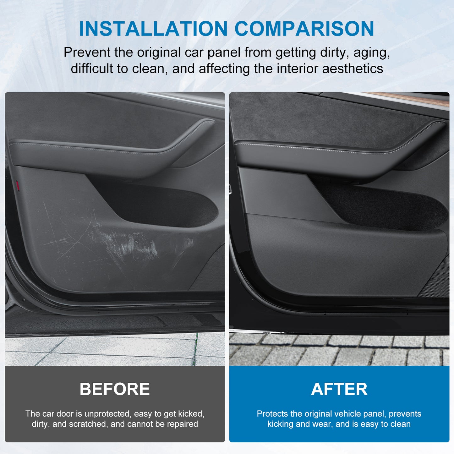 Car Door Anti-Kick Mat for 2021-2025 Model Y Accessories