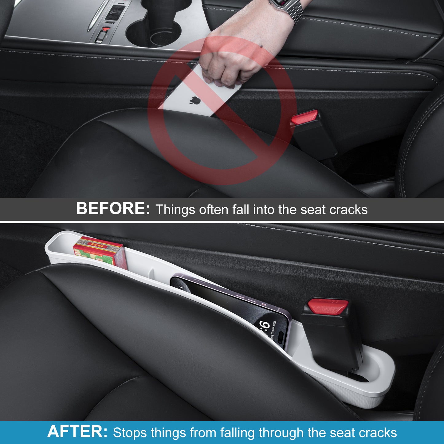 Seat Side Gap Filler with Organizer for 2017-2025 Tesla Model 3/Y and 2025 New Model Y Juniper (Launch Series) Accessories