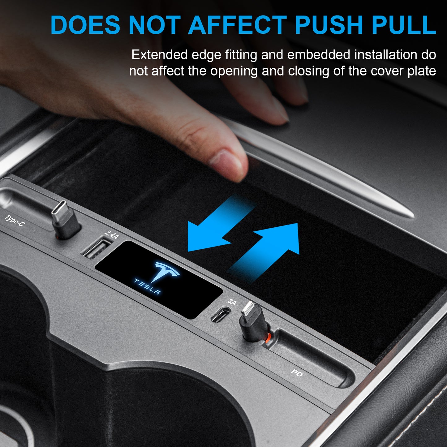 Retractable Hub Docking Station for 2017-2023 Tesla Model 3 and 2021-2025 Model Y Accessories