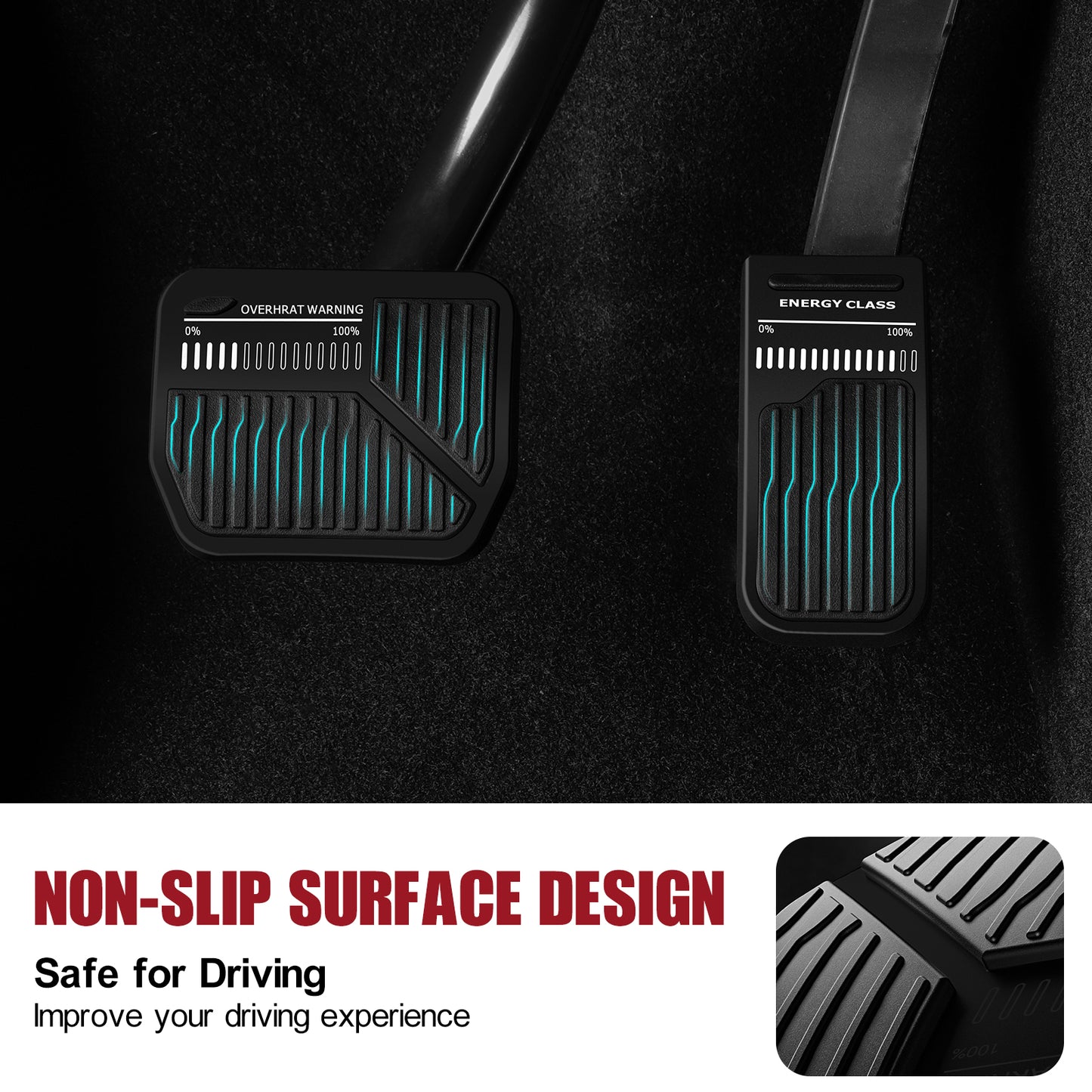Upgrade 2PCS Foot Pedals Pads for 2023 or 2019-2022 Tesla Model 3 Model Y Accessories