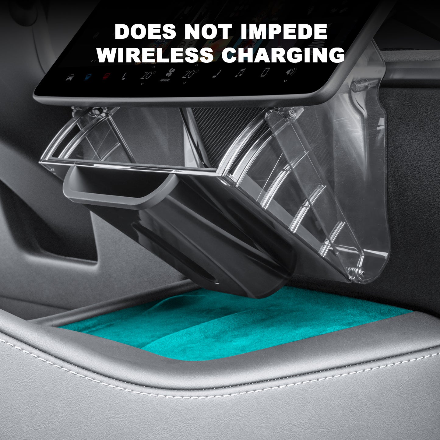 Upgrade Magnetic Under Screen Storage Box for 2021-2025 Tesla Model Y Accessories