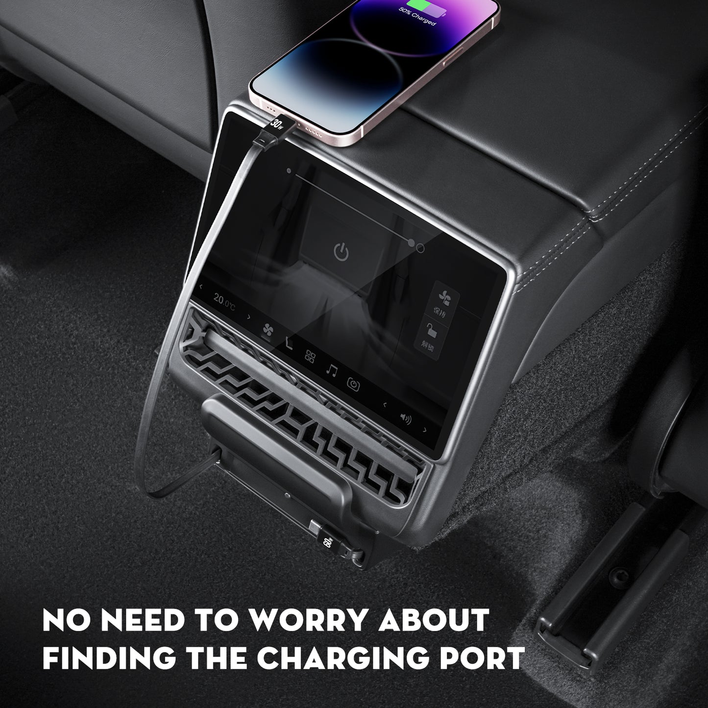 Backseat Air Vents Cover USB Hub for 2025 Tesla New Model Y Juniper Accessories