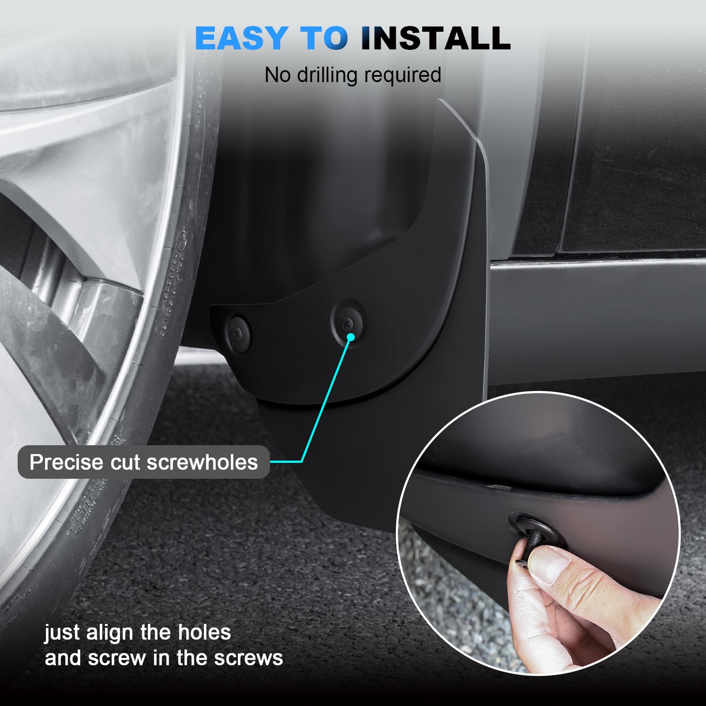 4PCS Mud Flaps for 2025-2026 New Model Y Juniper Accessories (5-Seater)
